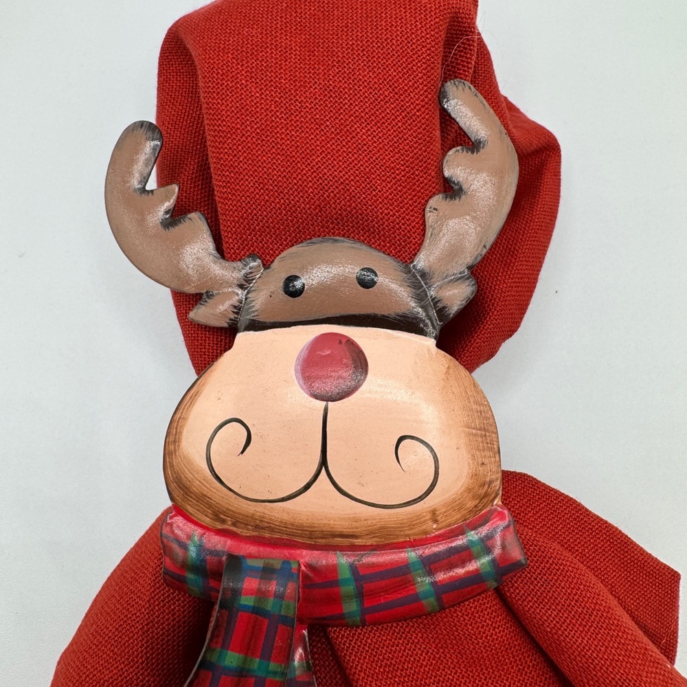 Napkin Ring Festive Red Reindeer Holiday Table Linen Accent (4 for $20)